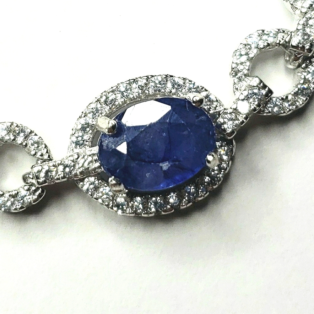 Silver 6ct Sapphire,Emerald,Ruby Bracelet - image 3